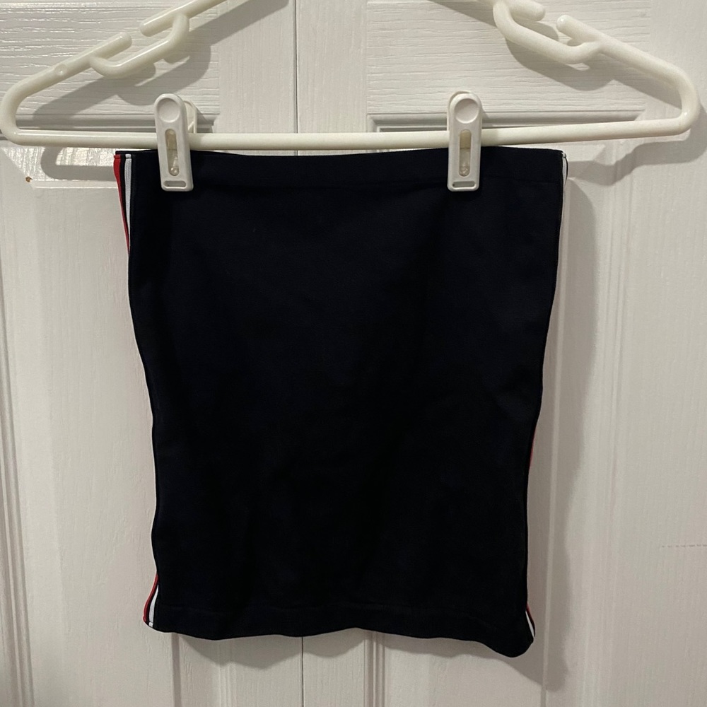 Black tube top with striped side